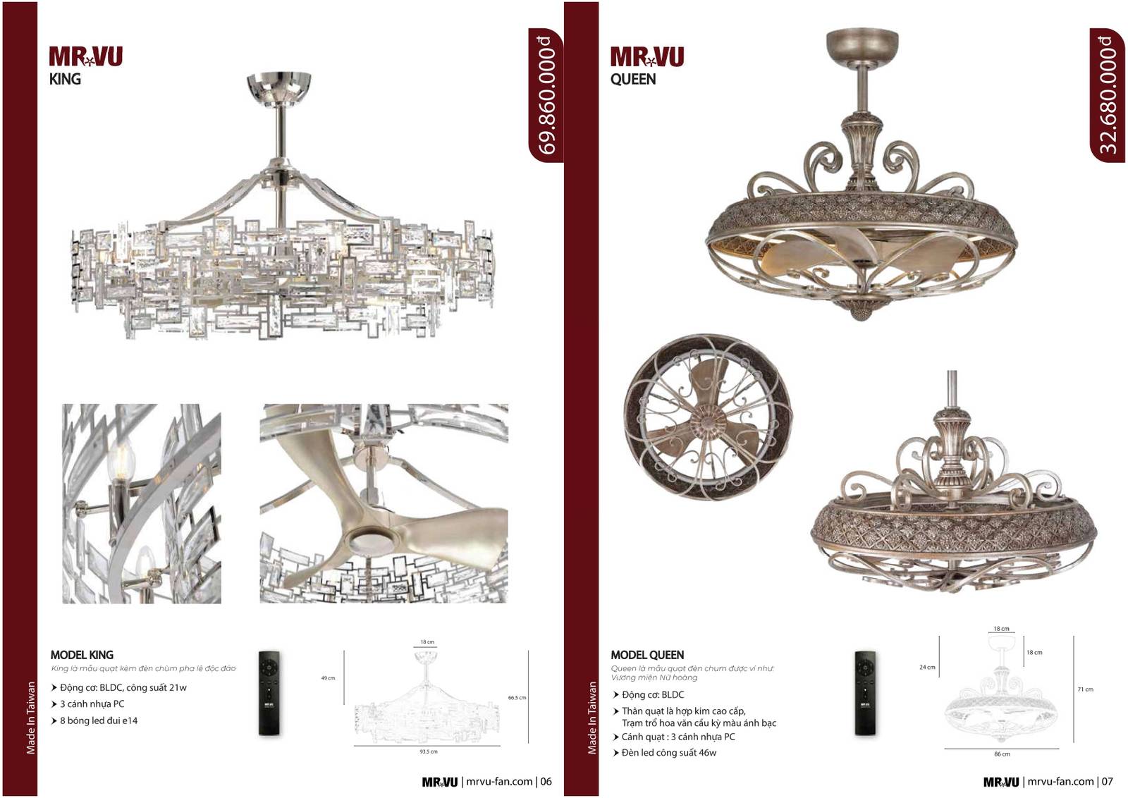 Bảng giá và Catalogue Quạt trần Mr Vũ mới nhất 2024 /Page 